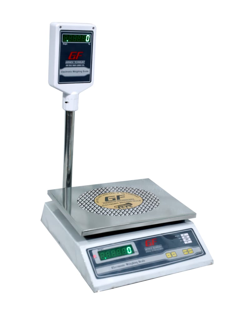 Weighing scale with tall MS pole and indicator