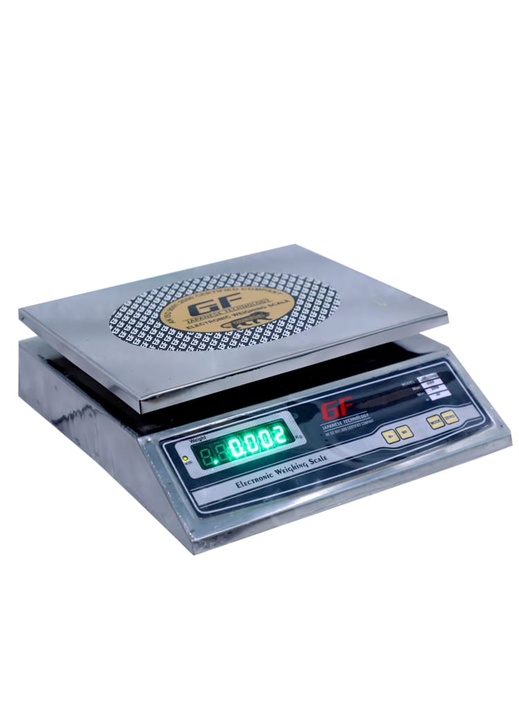 Price computing scale steel cabinet front